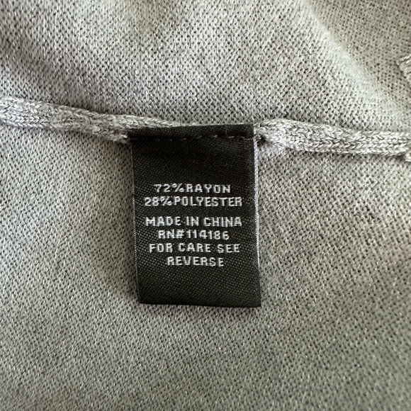 Women Open Front Cardigan 89th & Madison Long Sleeve Duster Grey Knitted Jacket - Picture 5 of 5